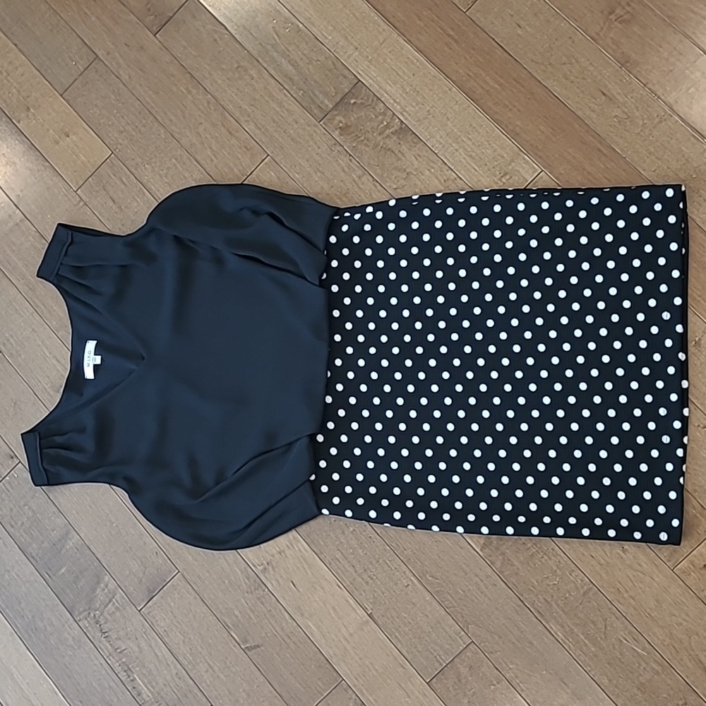 M.I.K.O. Black & White Polka Dot Midi Dress MEDIUM